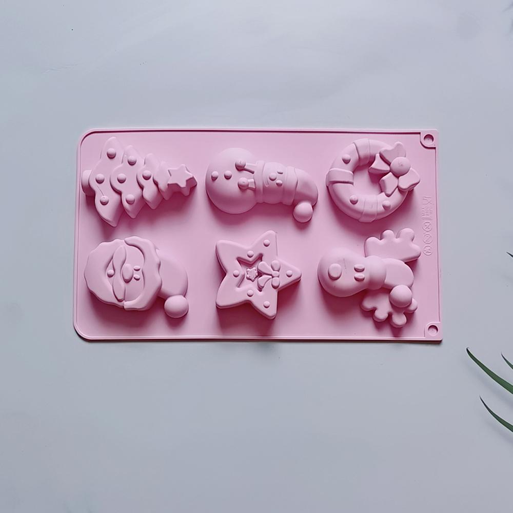 New Christmas Wreath Snowman Tree Silicone Cake Mold Handmade Soap Making Xmas Cake Jelly Egg Tart Bread Mold Baking Tool