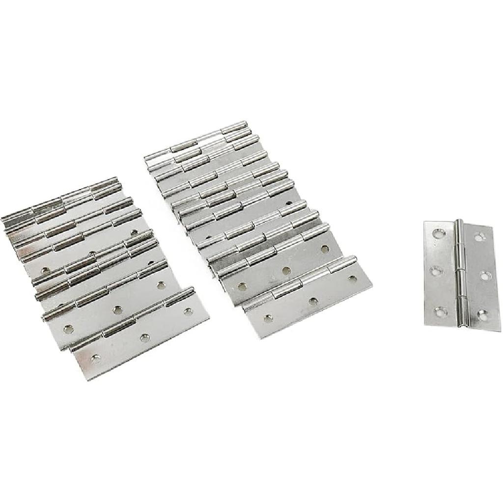 Mcredy Garage Door Hinge 2.7" Silver Stainless Steel Kitchen Cabinet Hinges Box Hinges with Screws for Living Room Bedroom Office, 2-Pack