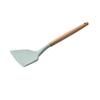 1PC Silicone Wood Turner Soup Spoon Spatula Brush Scraper Pasta Server Egg Beater Kitchen Cooking Tools Kitchenware Green/Pink