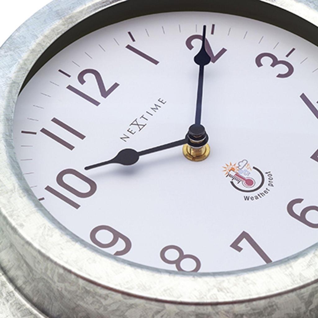 Nextime Poppy Galvanised Colour Wall Clock - 22cm