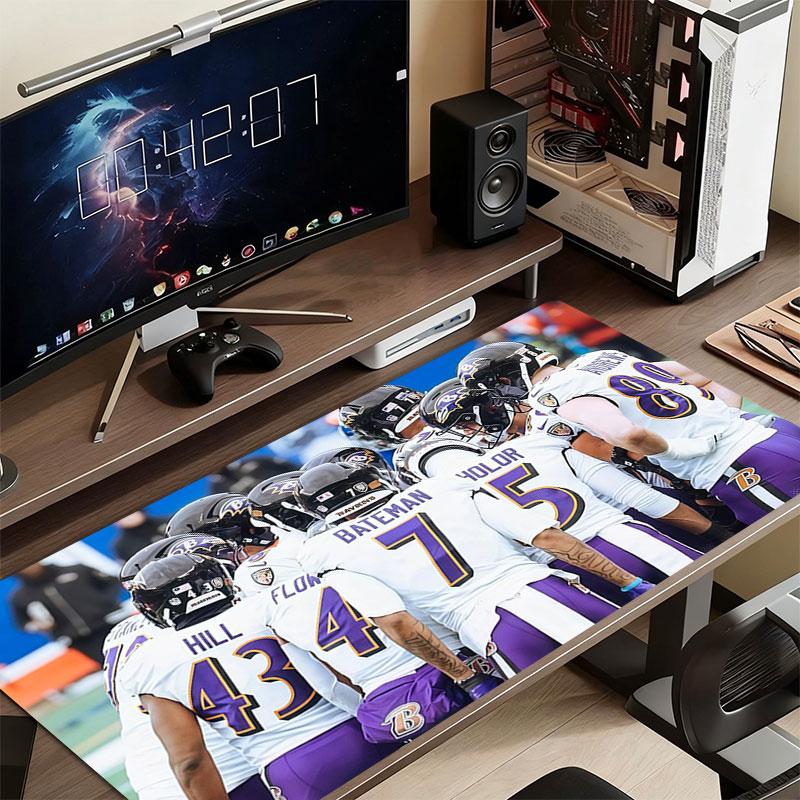 Baltimore Ravens Players Mouse Pad, Large Gaming Desk Mat, Non-slip XXL Mousepad for Laptop & Tablet, Mini PC Playmat with Stitched Edges