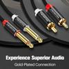 SHULIANCABLE to RCA 2 x TS to Dual RCA Stereo Audio Connection Compatible with AV Home Audio and Amplifiers 1/4" Cable, 6.35mm Cable, Receivers,