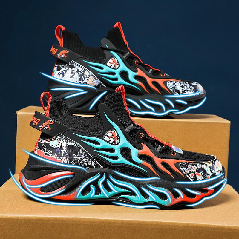 Modische Trendige Herren Freizeit Sportschuhe für Paare Mesh Atmungsaktiv Ultraleicht Stoßdämpfend Rutschfest Herren- und Damen Sportschuhe