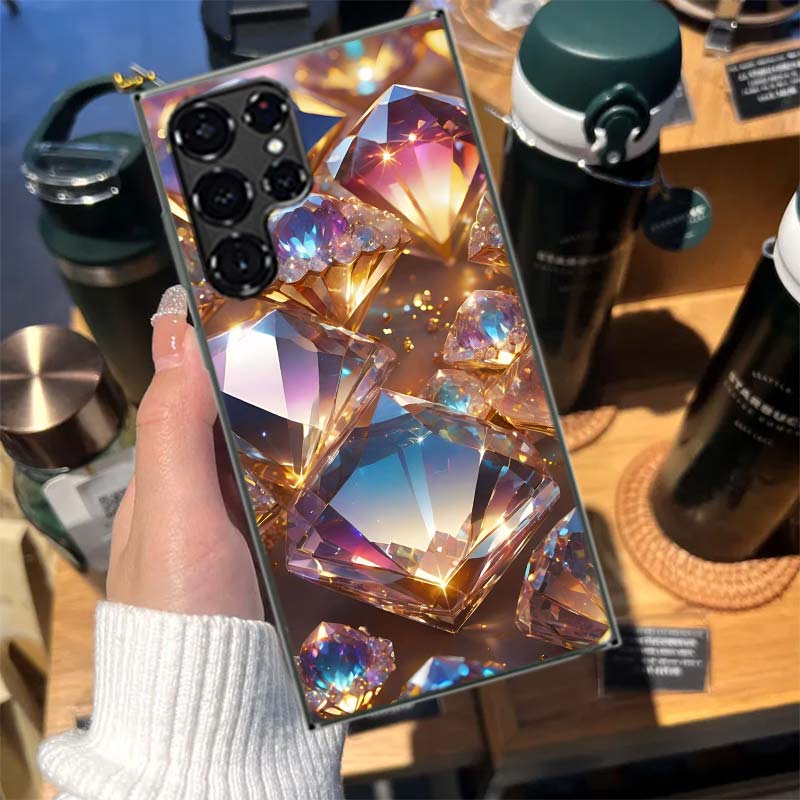 Shining and Dazzling Diamond Gemstones Cases Phone Case for Samsung Galaxy S26 Ultra S25 Edge S24 S23 FE S21 Plus S20 S22 S10 Co