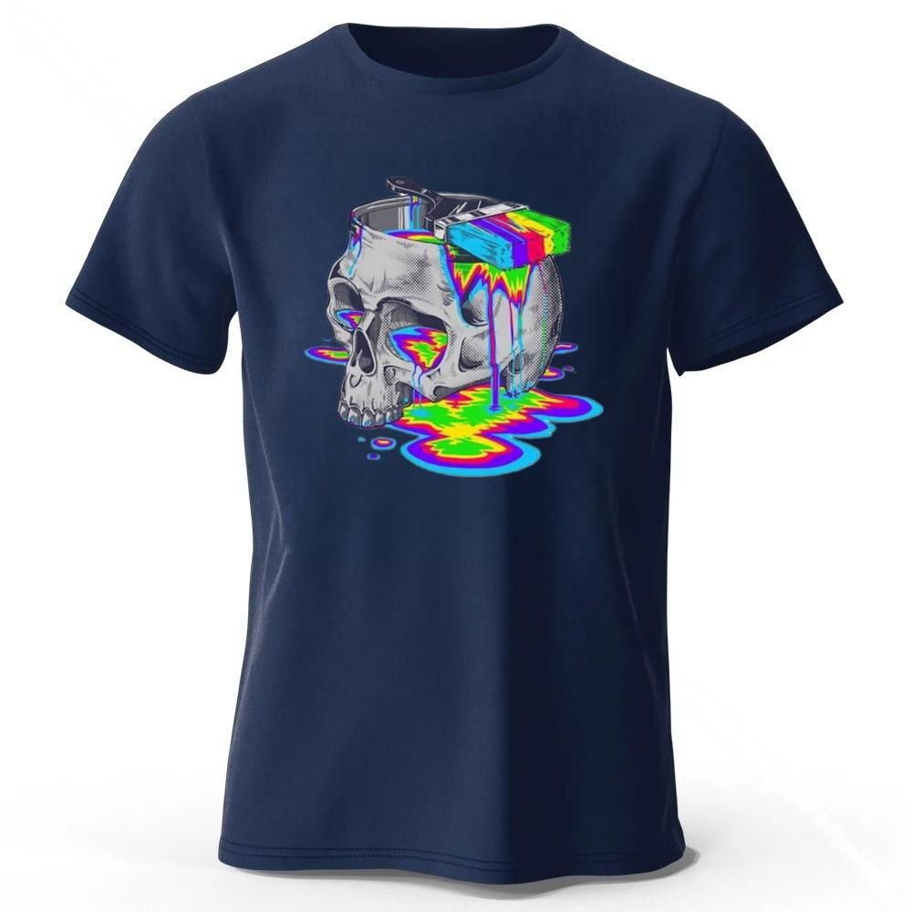 Summer Men's Street Fashion Pure Cotton T-shirt Casual Plus Size Loose Short Sleeved Fashionable Soft Top