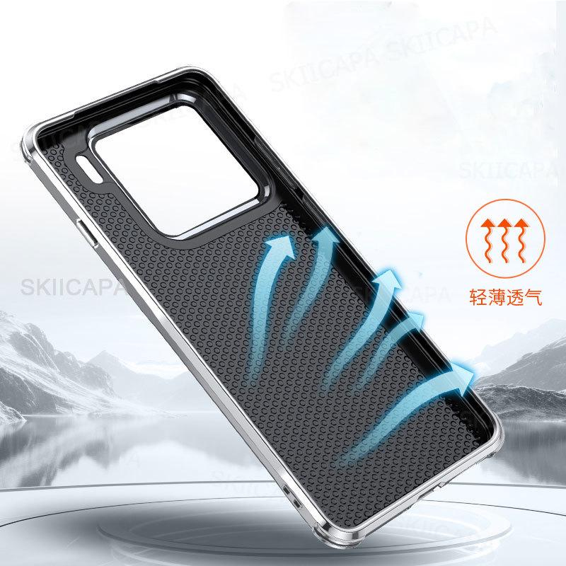 Glass Lens Invisible Bracket Case For OPPO Find X9 Pro Four Corners Anti-drop Plain Leather Phone Cover Bumper For Find X9Pro