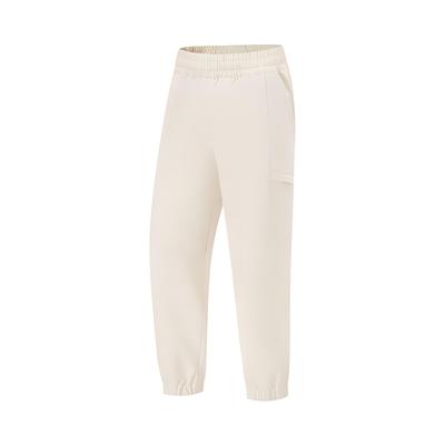 Li Ning Fitness Séria Jednofarebné Stredný Pás Pohodlné Priedušné Všestranné Voľný Rukáv Športové Dlhé Nohavice Dámske spodky Štrkovo-Sivá AYKU154-2