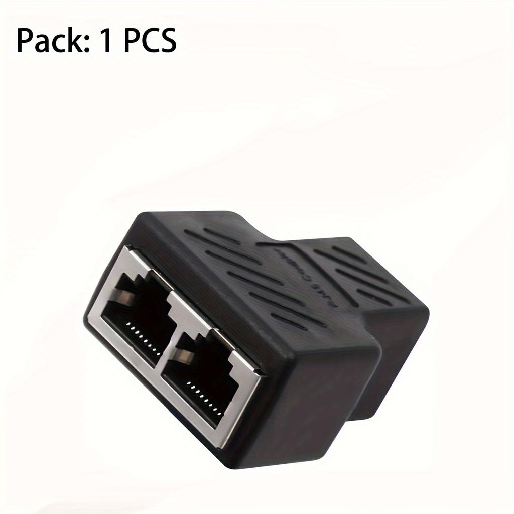 Splitter Adapter, USB 1 to 2 Network Connector, Dual LAN Ethernet Socket Extension plug Cable suitable for Cat5 Cat5e Cat6 Cat7