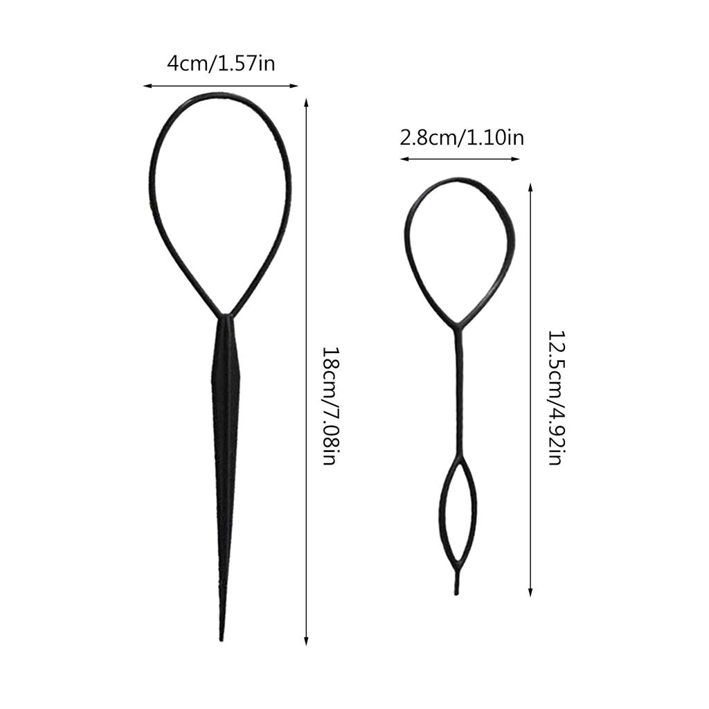 Hair Tail Tool Set 10 Pack Hair-Loop Tools with 2 Size Hair Braiding Tool Quick Hair Styling Tools Girl Ponytail Maker