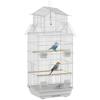 Steel Bird Cage with Feeders Perches Swing and Removable Tray 50.5x41x104 Cm White