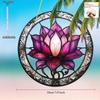  Elegant for Lotus Flower Sun Catcher, Round Acrylic Sign, Stained Glass Style Window Hanging Decoration, Romantic, Perfect for Home Decoration  