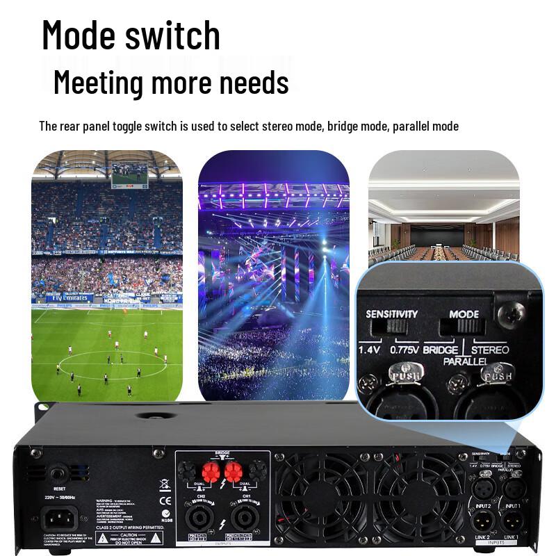 HuiDu Professional Dual-Channel Power Amplifier AM-200 (CN Version)