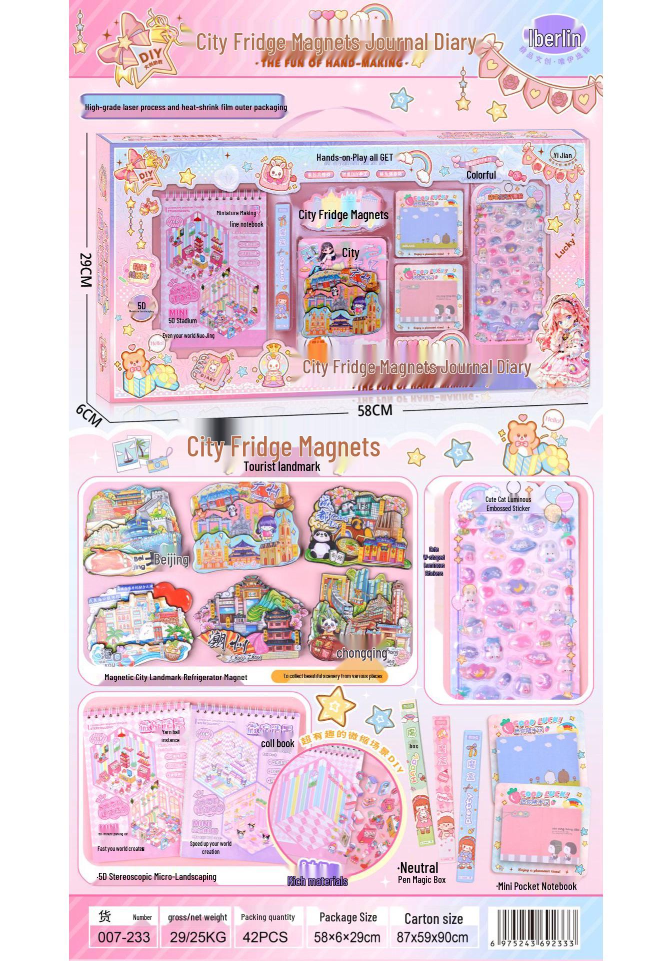 Magnetic City Planner & Diary Stickers Set - DIY Quiet Book Magnets for Kids