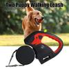 Retractable Dog Leash for 2 Dogs Nylon Traction Rope with LED Lights Ergonomic Handle Poop Bag Holder for Small Dogs
