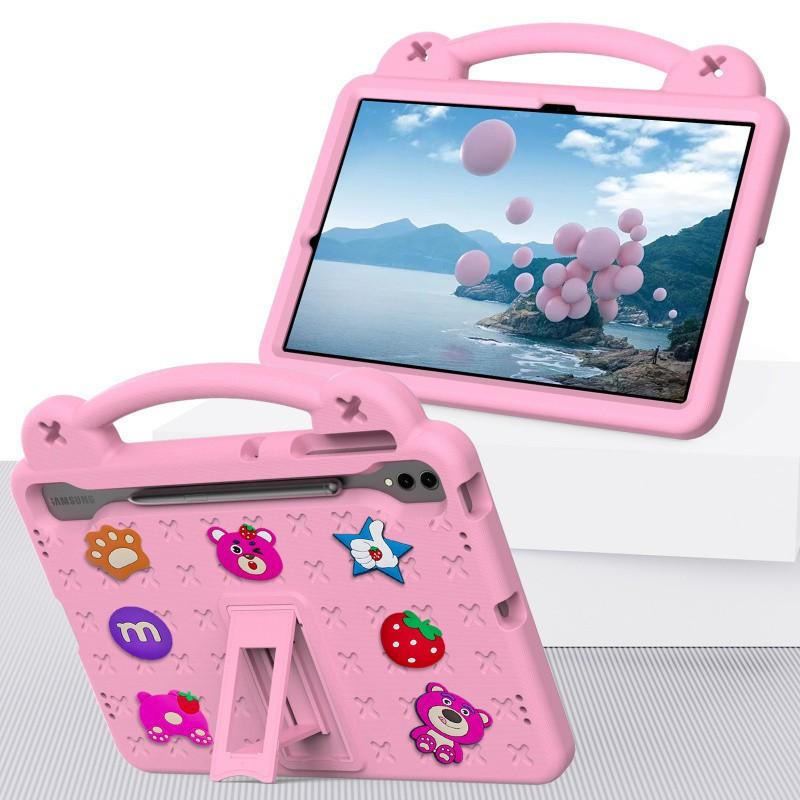DIY Cartoon Tablet Case With Handheld Stand Galaxy Tab S9 FE S10 A8 Shockproof Creative Adjustable Strap