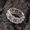 Hip Hop INS Wind Ring Personality Hollow Cube Zircon Index Finger Ring Tail Ring