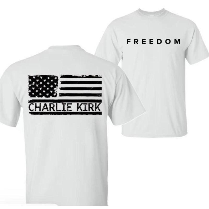 

Charlie Kirk Tee - Freedom Classic Cotton Shirt 100% Premium Material Regular Fi L