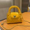 Borsa a tracolla da donna con tracolla a catenella, design trapuntato, pelle PU, portatile, a spalla, per uso quotidiano