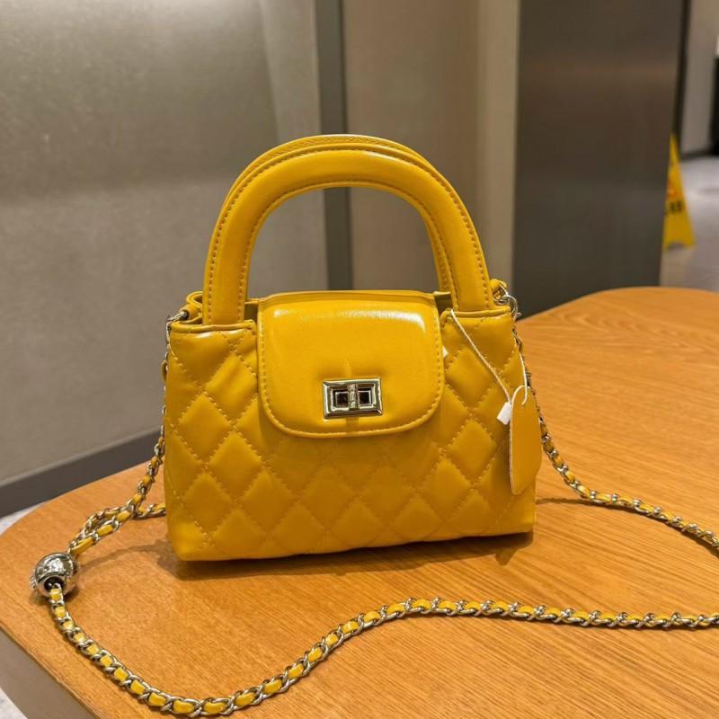 Borsa a tracolla da donna con tracolla a catenella, design trapuntato, pelle PU, portatile, a spalla, per uso quotidiano