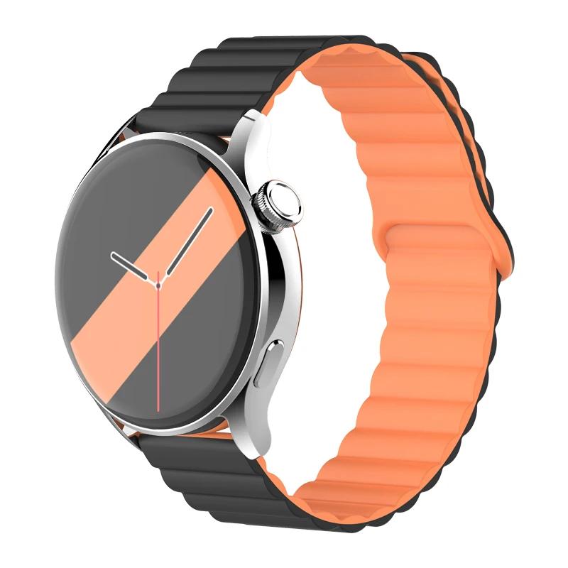 Silicone Magnetic Loop For Samsung Galaxy Watch 7 6 5 Pro 4 Classic Active Link Band Bracelet Huawei GT 2-2e 3-4 20mm 22mm Strap