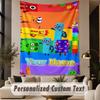 Custom Text Printed Tapestry Numberblock Pattern Large Wall Hanging Indoor Room Decor