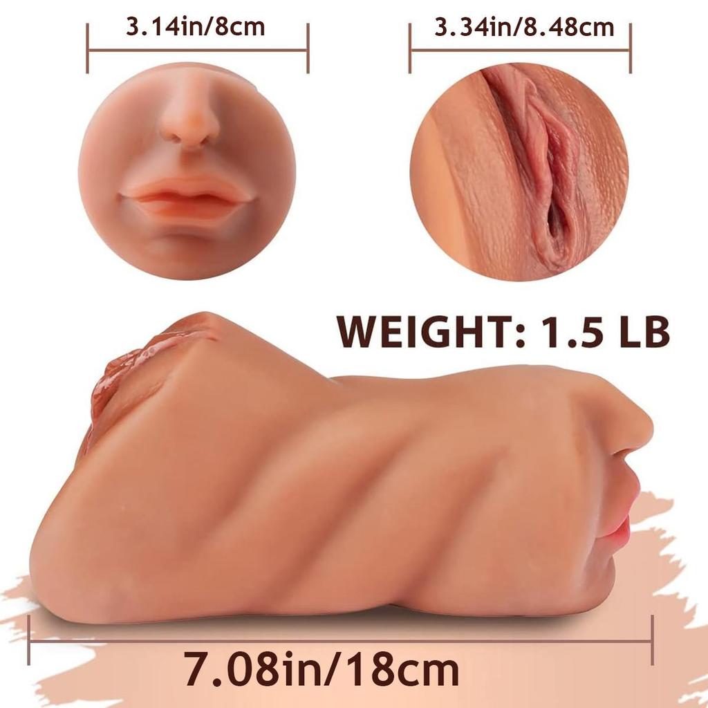 3 In 1 Men's Sex Toys Masturbation Deep Throat Artificial Real Pussy Oral Sex Male Masturbator Oral Sex Realistic Rubber Vagina