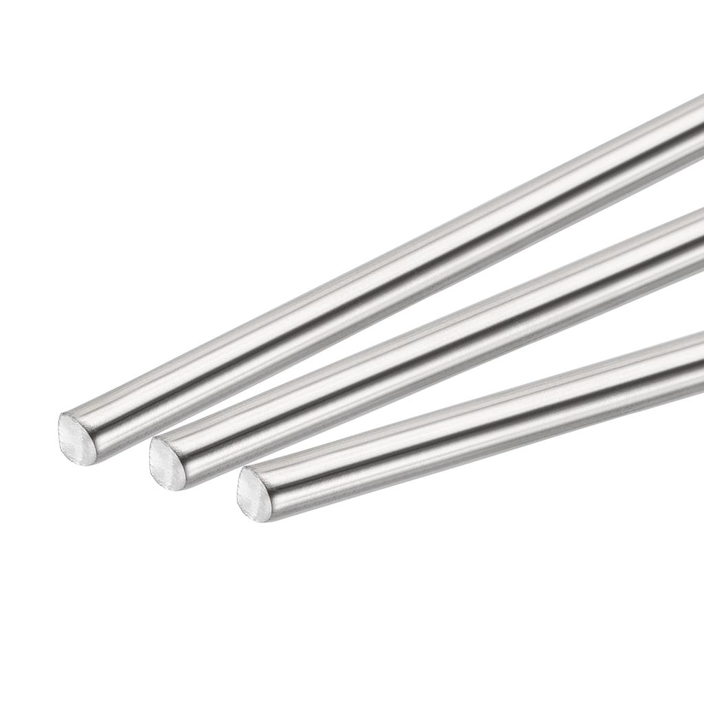 uxcell 5-Piece Round Rod Bar, 304 Stainless Steel, 3.5mm Diameter, 300mm Length, for Various Shafts, DIY Crafts, Model Cars, Airplanes, and Ships