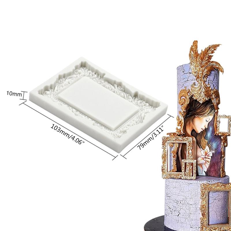 Soap Mold Vintage Embossed Frame Handmade Cake Bar Craft Kitchen Baking Tool
