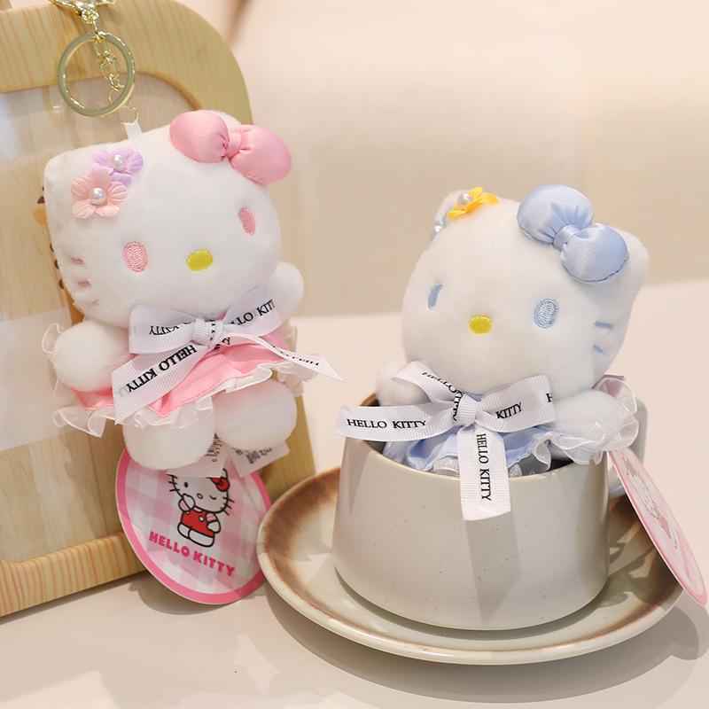 Hello Kitty Plüschpuppe Schlüsselanhänger – Niedliche Katze Schulranzen Anhänger