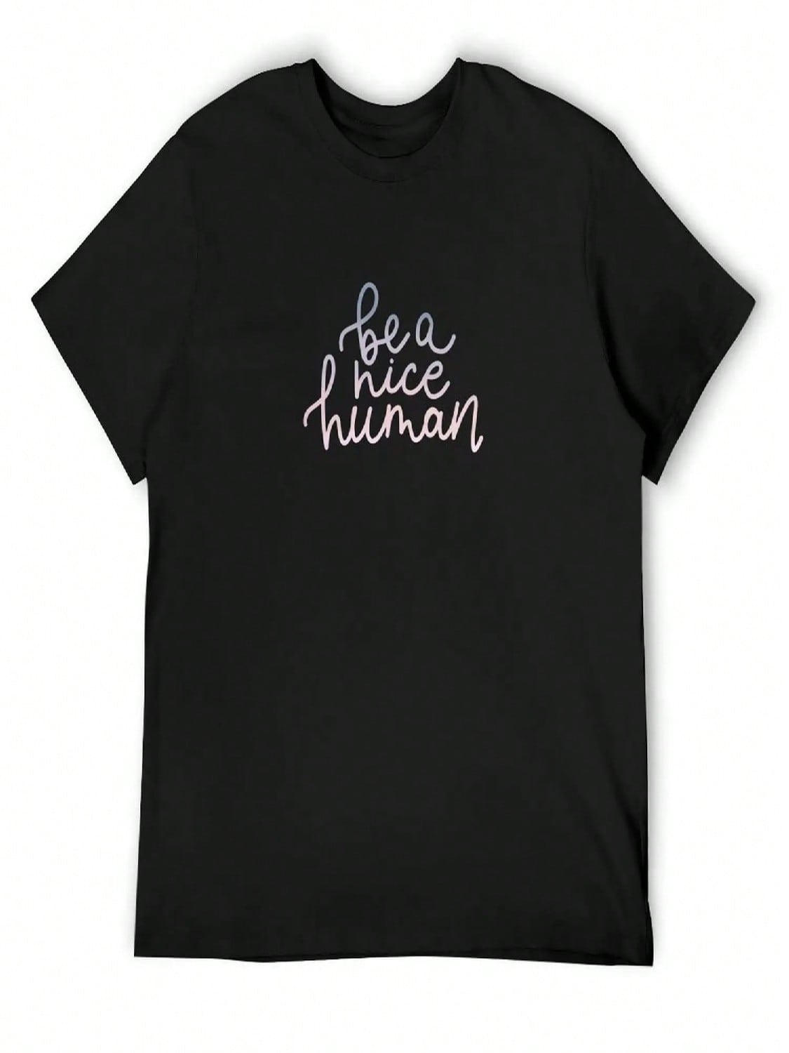 Be A Nice Human Sticker T-Shirt Boys Whites Personalized T-Shirt Basketball Graphic Tees Vintage Anime Shirt Luxury Clothes unisex S разноцветный