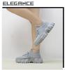 Breathable Fly-Knit Lace-Up Casual Men's Outdoor Sneakers with Thick Soles