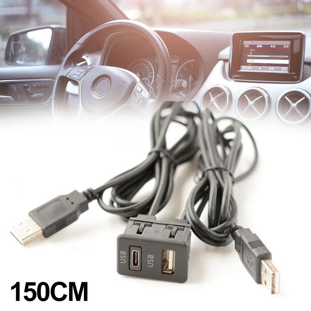 

Удлинительный кабель 150 см, черные автомобильные аксессуары, двойной USB