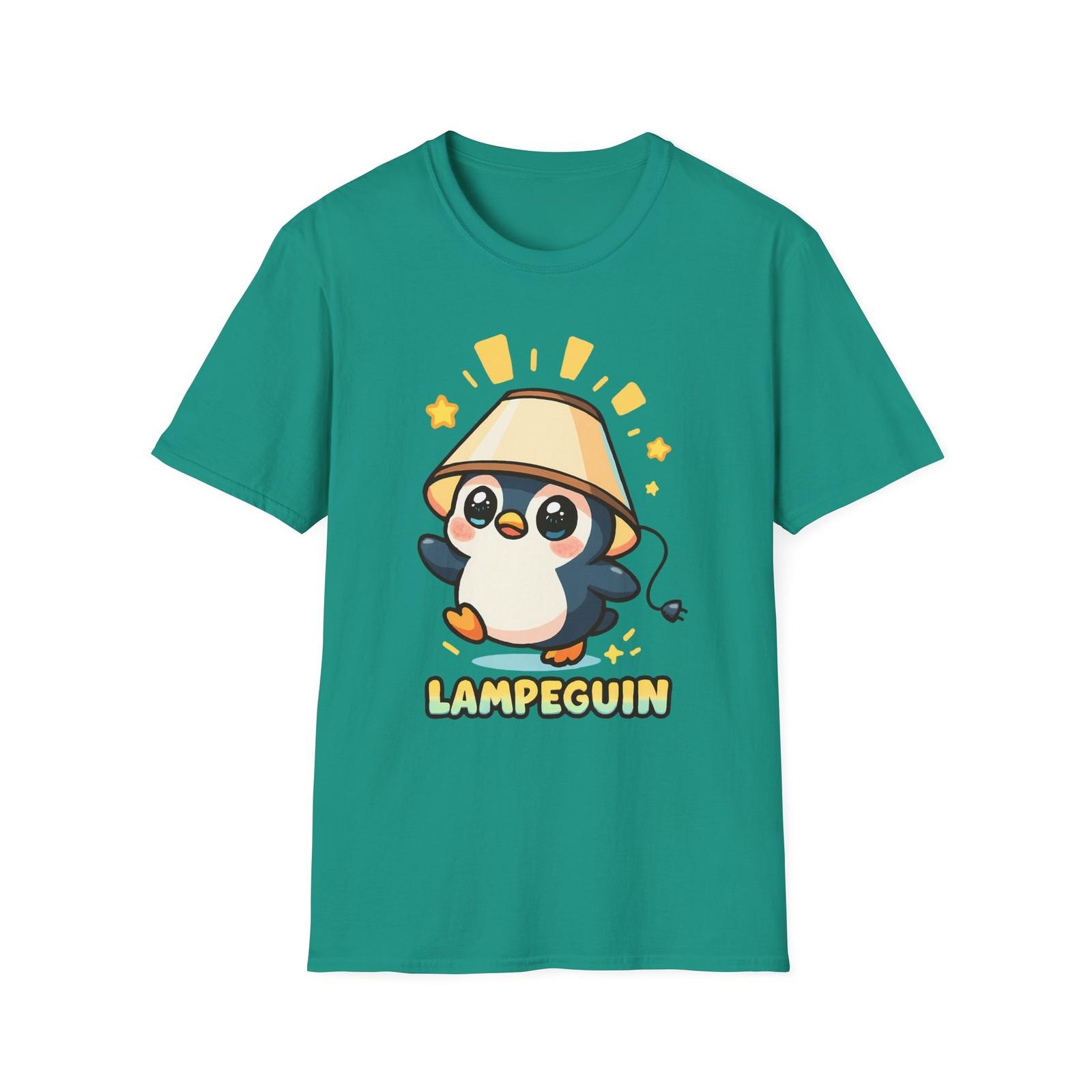 Unisex Softstyle T-Shirt Mens Womens Tees Top Chibi Penguin Lampshade Head Funny Surreal Animal XL