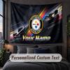 Custom Name Text Tapestry,Pittsburgh Steelers Decorative Wall Hanging, Background Tapestry For Home Bedroom