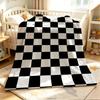 Classic Grid Flannel Blanket Warm Soft Halloween Christmas Couch Warm Cozy Decorative Decor Gift for All Season