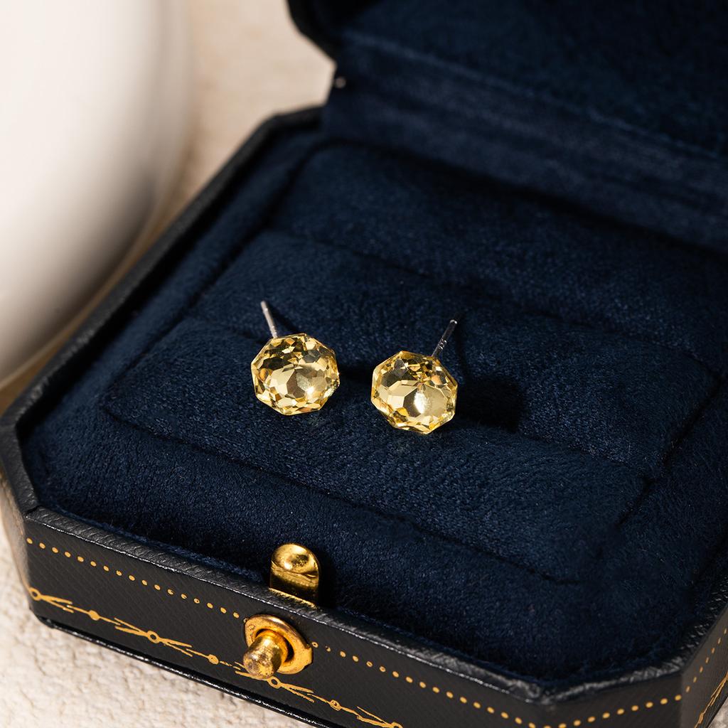 Explosive Millennium Eight-Sided Rose Ear Bone Nails Women'S Multi-Faceted Personality Zircon Exquisite Ear Holes