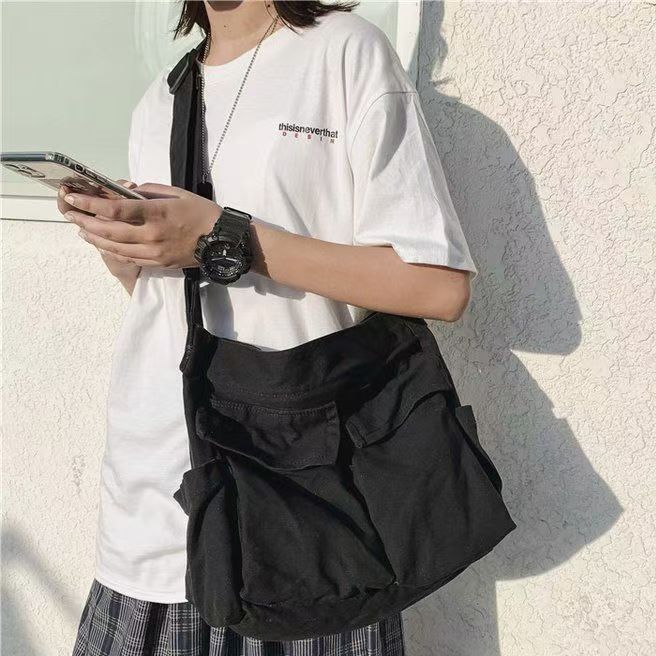Genți Messenger din Pânză pentru Femei Geantă de Umăr Stil Retro Workwear Geantă de Mână Capacitate Mare Geantă de Umăr Casual pentru Femei Pachet pentru Sala de Clasă Student