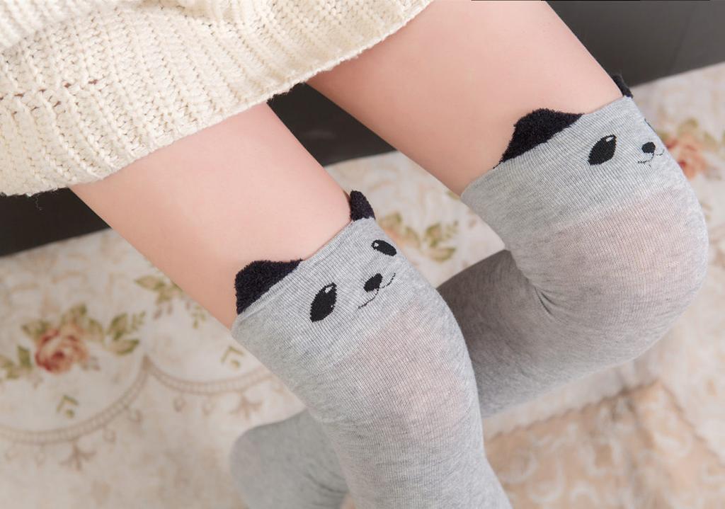 Women's Japanese Half Socks Over the Knee Stockings Cotton Socks Three-dimensional Cartoon Cat Thick Needle Cotton Socks