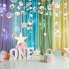 Transparent Bubble Garlands Mermaid Party Decoration Colored Flat Cutouts Hanging Streamer for Birthday Baptism Wedding Ocean Wall Decal Baby Shower