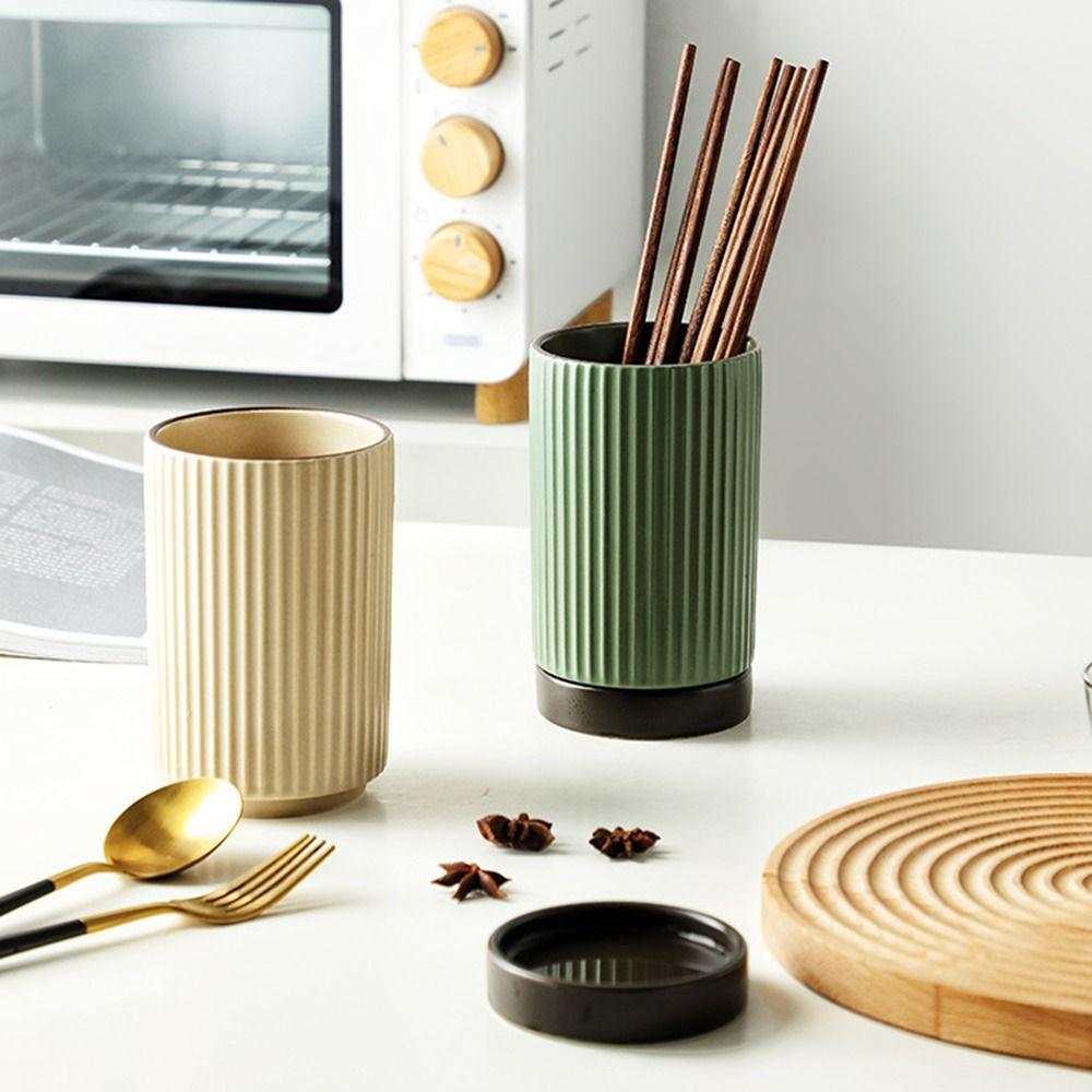 Ceramic Utensil Holder Striped Series Kitchen Interior Organizer Housewarming Gift
