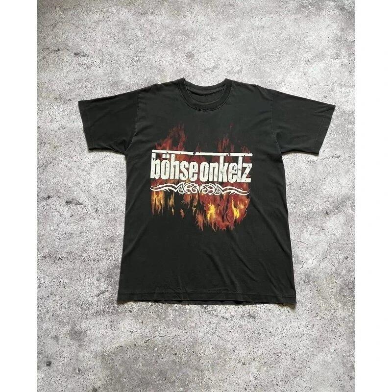 

Ненавидимый Проклятый Обожаемый II Böhse Onkelz Печать по периферии Летние футболки оверсайз Хлопковые мужские и женские футболки 4XL