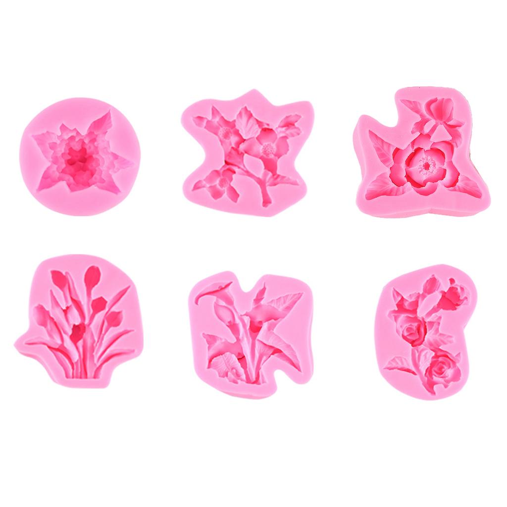 3D Flowers Shaped Fondant Chocolate Mould Cake-Topper Decorating Tools for Creative Baking Silicone Mold Easy To Clean