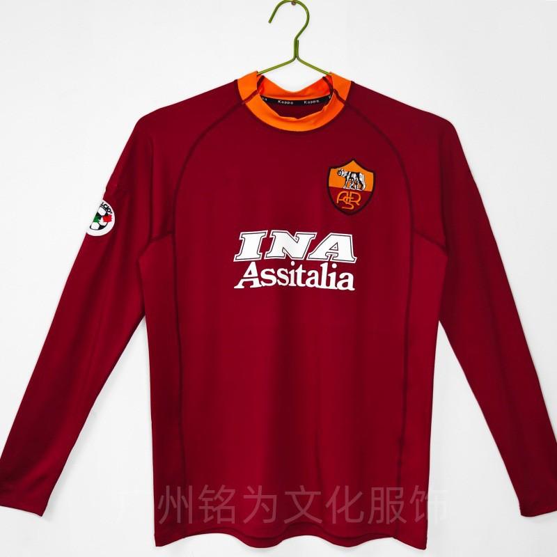 Mens Long Sleeve Retro Football Jersey Vintage Team Sportswear Soccer Fans