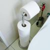 Simpletome Toilet Paper Holder, Freestanding, with Storage, Stable Weighted Base, Bathroom Freestanding Roll Holder (304 Stainless Steel, Brushed Fini