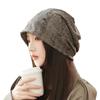 Pile Pile Hat Spring Autumn Hat Women's Shiny Silk Early Autumn Thin Style Big Head Circumference Baotou Hat Versatile Hat