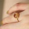 Simple Lace Patterned Natural Egg Yolk Crystal Versatile Ring