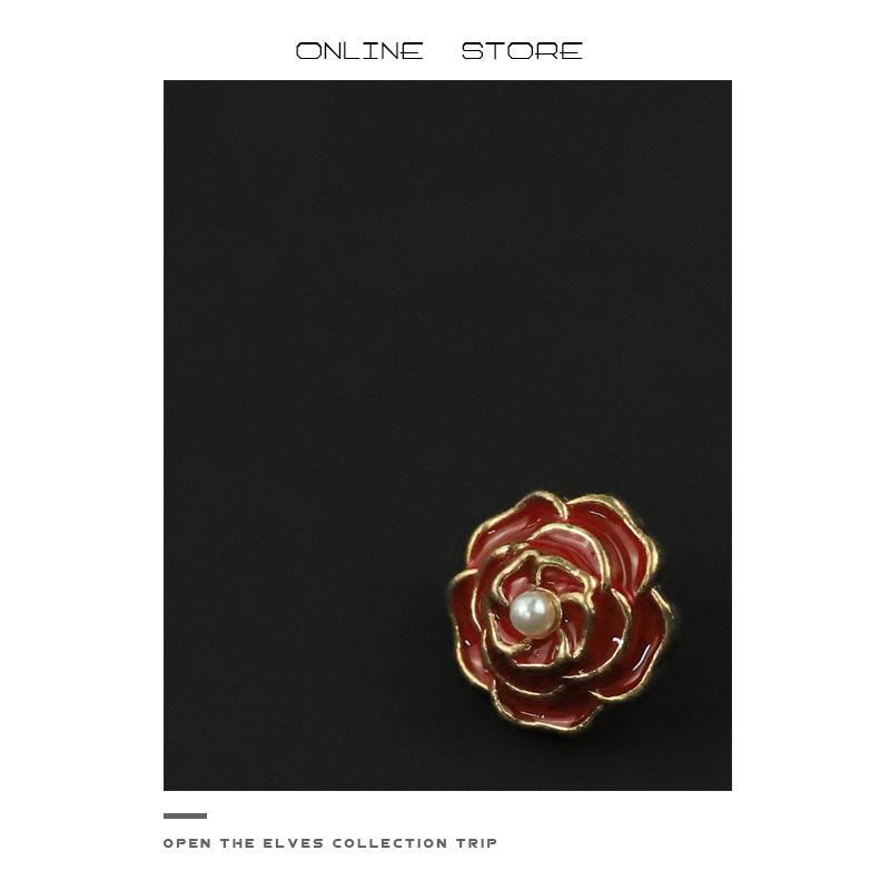 Camellia Style Colorful Metal Buttons for Blouse and Cardigan