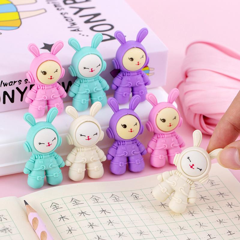 Creative Space Rabbit Eraser Office School Supplies Elementary School Pencil 3D Three Dimensional Assemblable Gift Wholesale