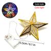 2023 Christmas Tree Top Star Led Glows Pentagram Gold Transparent Atmosphere Christmas Colored Lights With Battery Box Xmas Tree