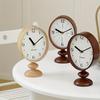 Classic Round Dial Wall Clock with Wooden Base Silent, Accurate Timekeeping, Perfect for Living Room Coffee Table or Bedroom Nightstand,